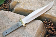 CUSTOM BLANK MEDIUM FULL TANG BOWIE Knife Make Blade w/Brass Guard Bolster #007