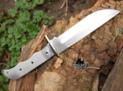 CUSTOM BLANK Large Hunter Making Knives Knife Big w/Brass Guard Bolster #058