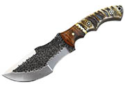 D2 Tracker Hunting Knife Large Knives Survival Skinning Hammered Sheath Steel